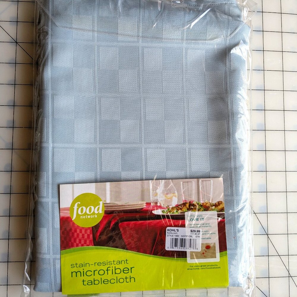 Food Network Tablecloth 52x70 Kohl's Microfiber Blue